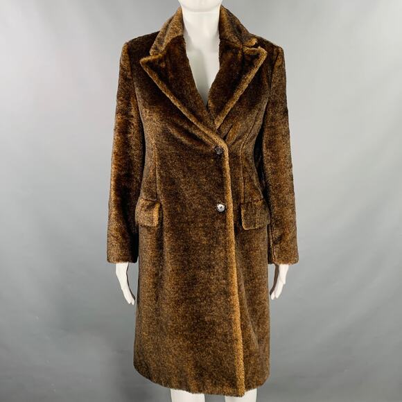 PRADA Size 2 Brown Camel Mohair Faux Fur Coat - Picture 1 of 6